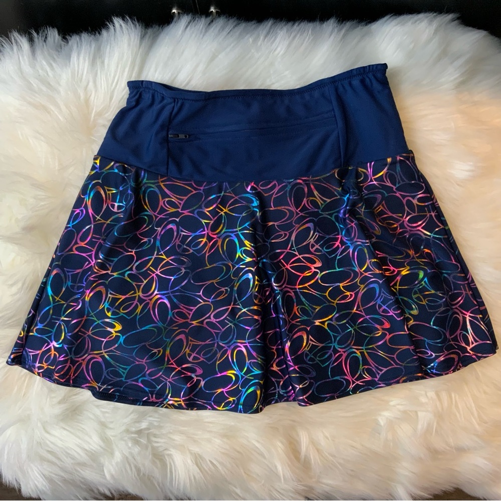 Sparkle Skirts (Boulder Athletic) Blue Iridescent Swirl Swing Skirt